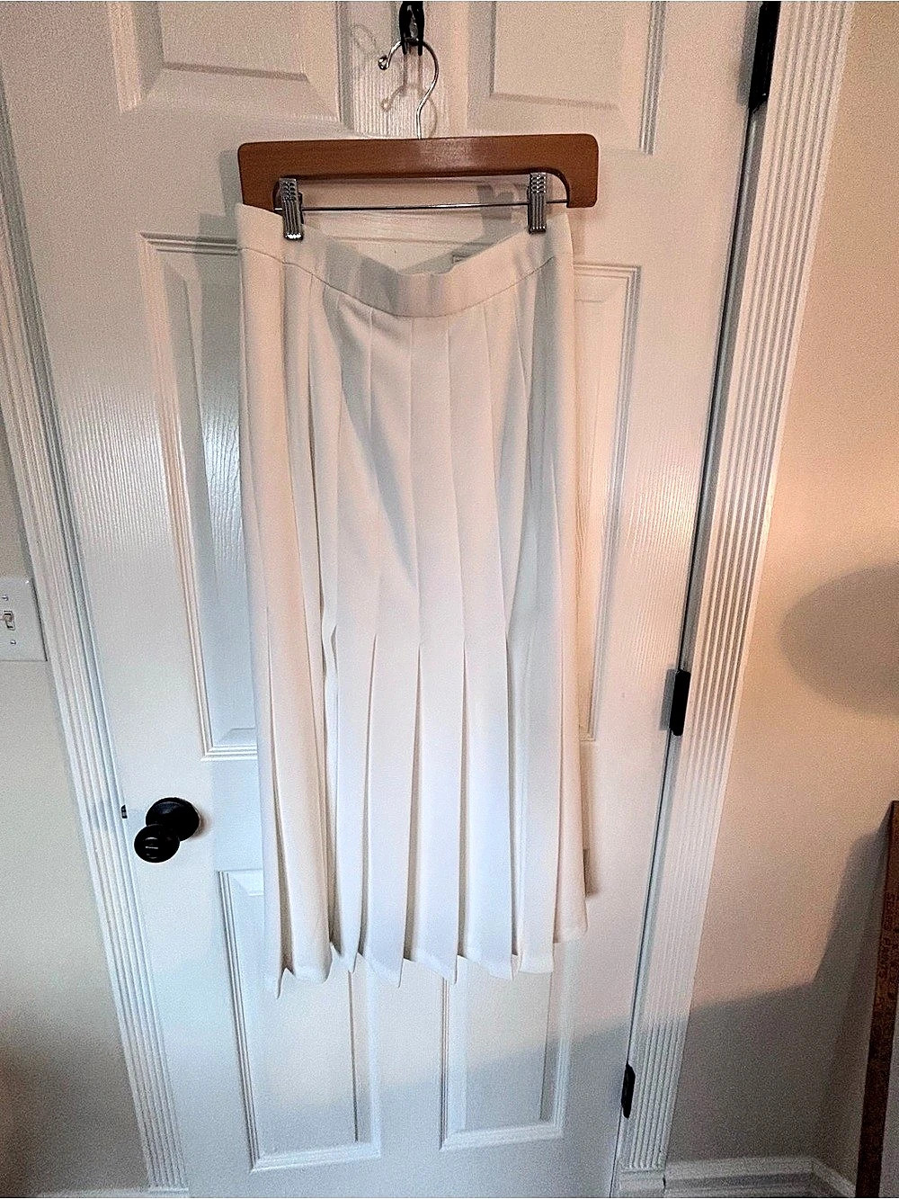 Nina Perrena Pleated Maxi Skirt in White
